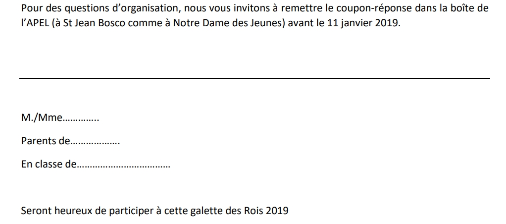 Coupon réponse